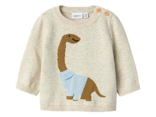 Name It strikbluse peyote melange med dino